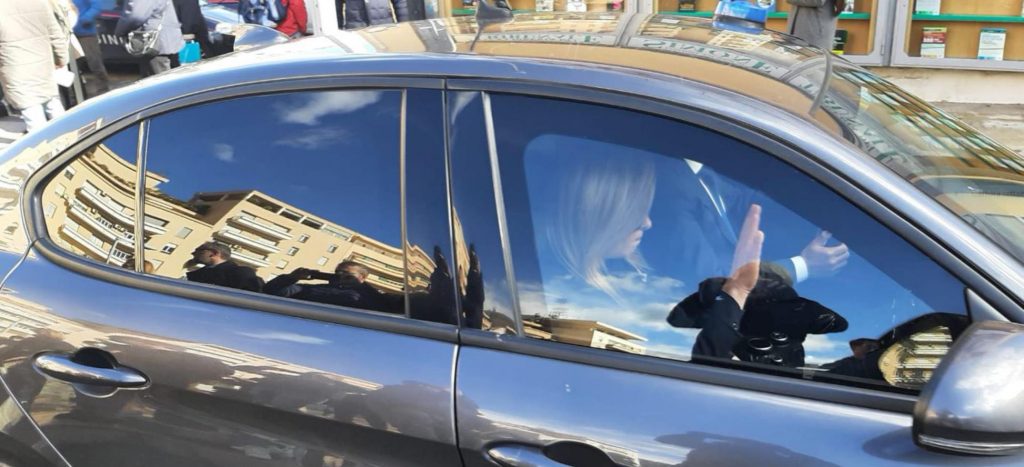 Premier Meloni giunta a Palazzo giustizia Palermo