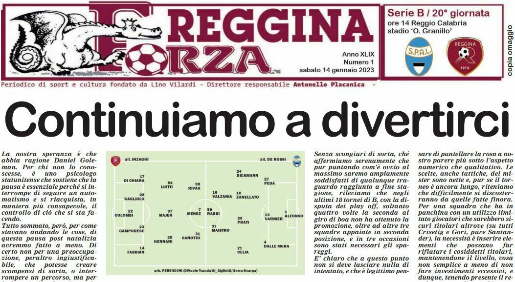 numero forza reggina