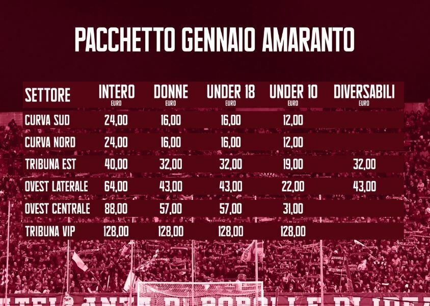 prezzi speciali reggina-spal e reggina-ternana