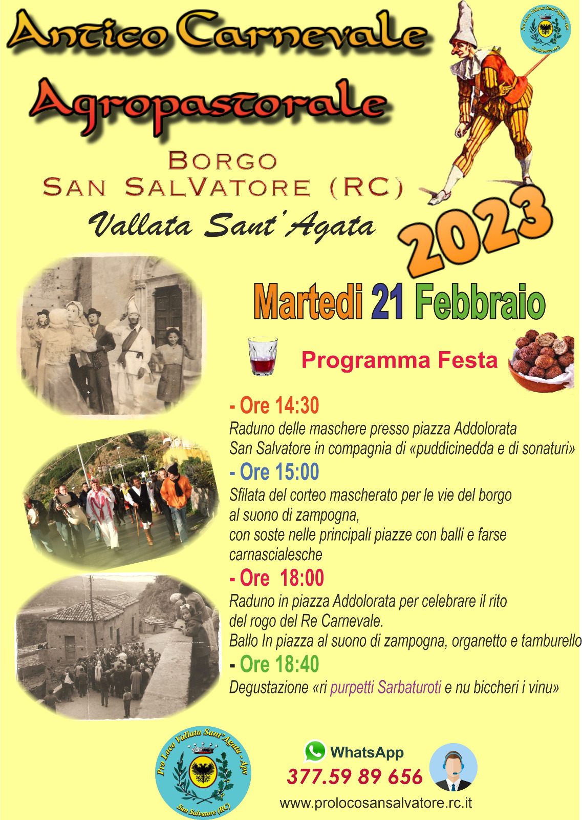 Locandina Carnevale Agropastorale della Vallata di Sant'Agata 2023