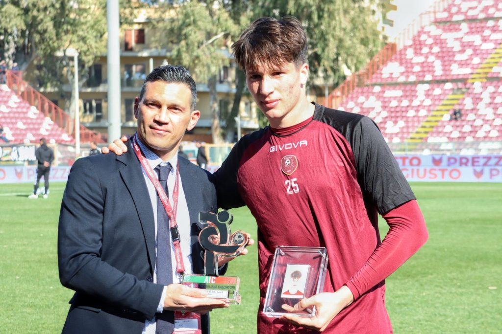 Reggina-Pisa premiazione Fabbian