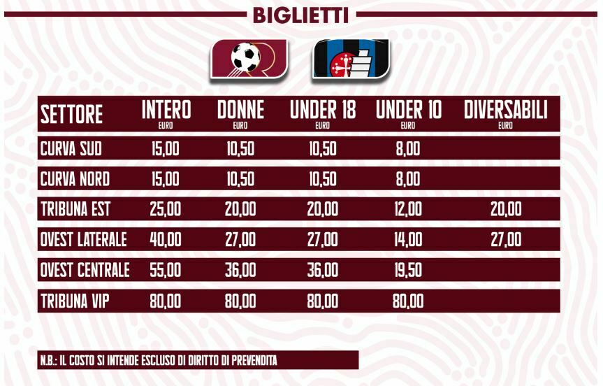 prezzi biglietti reggina-pisa