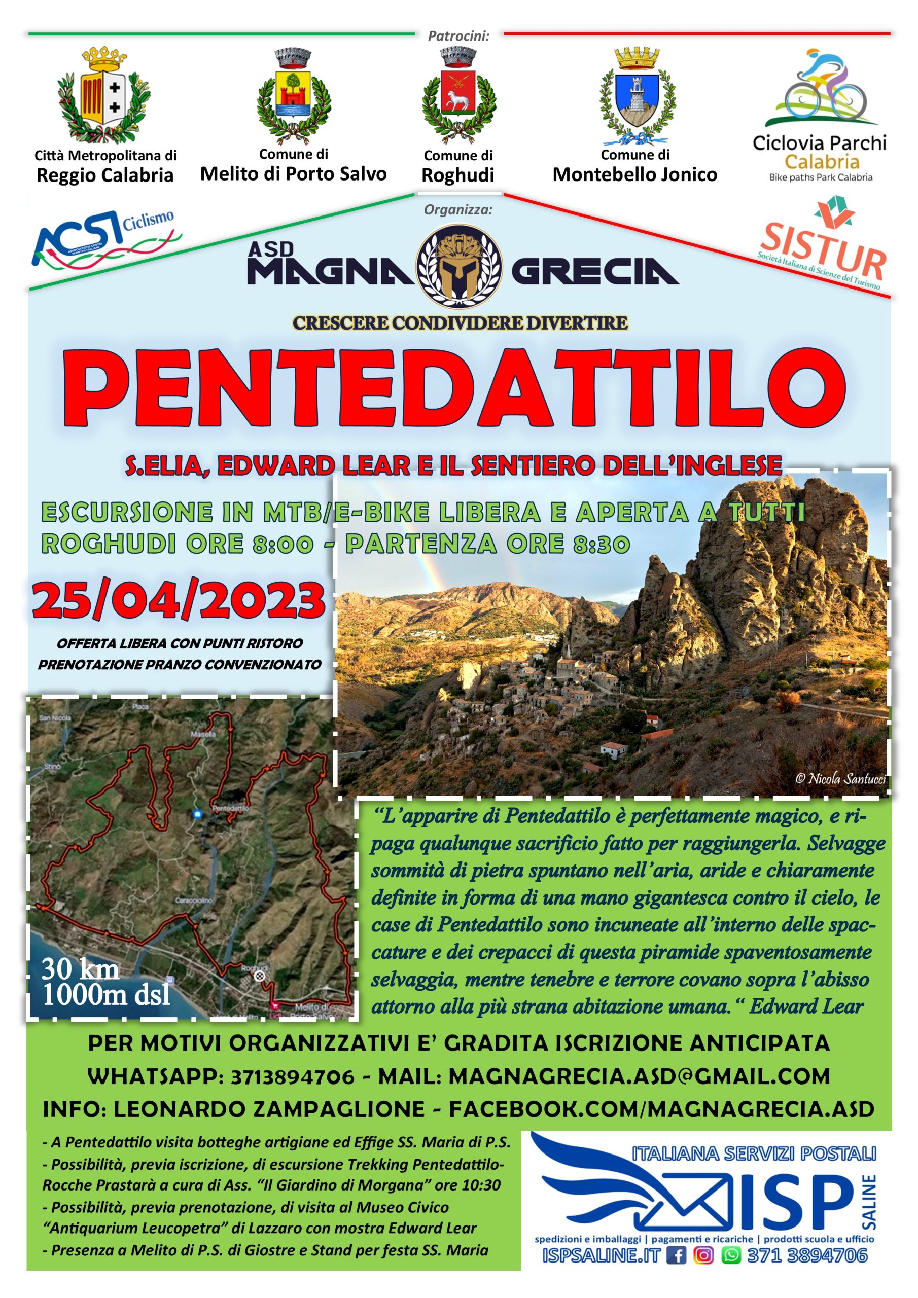 Locandina Escursione MTB Pentedattilo 25 aprile
