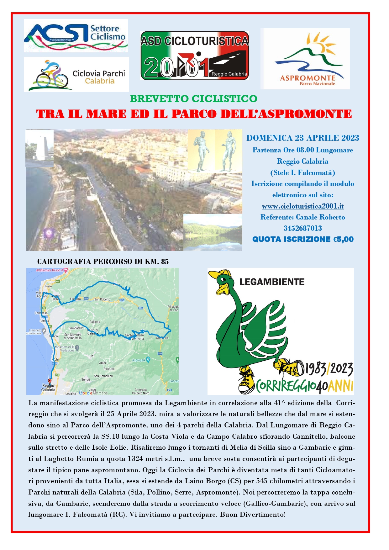 Locandina tra il mare e il parco dell'Aspromonte