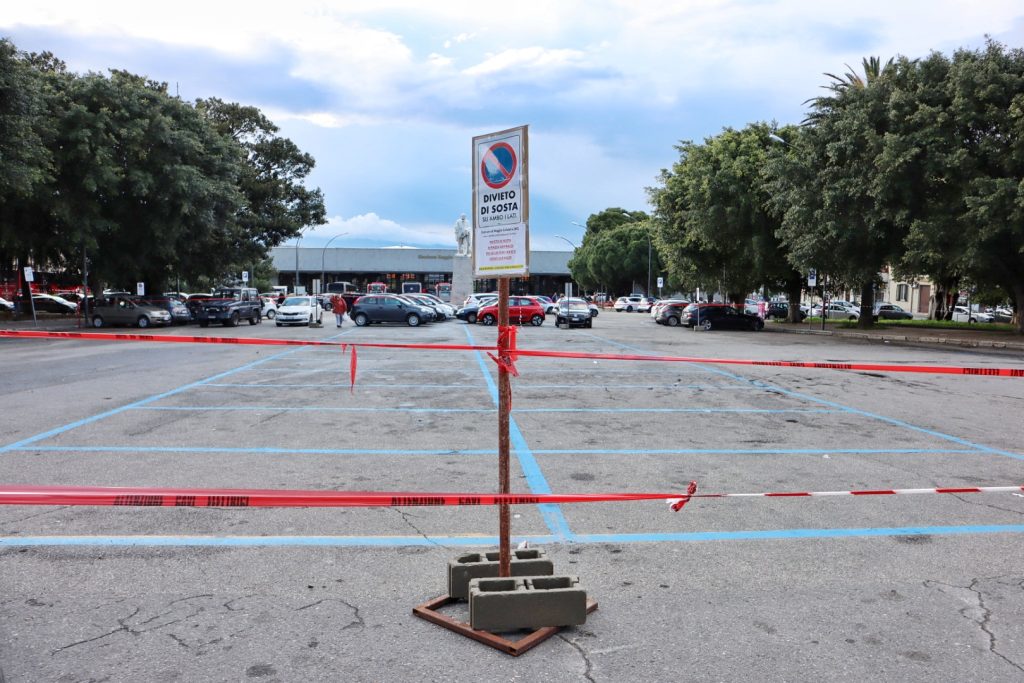 Recinzione lavori scavi Piazza Garibaldi Reggio Calabria