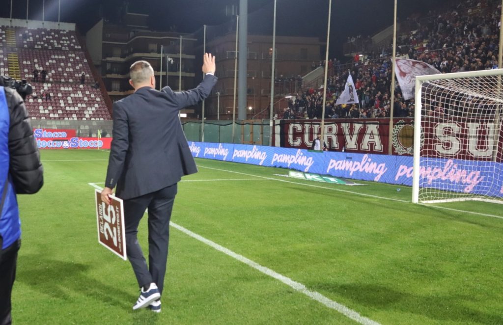Reggina-Brescia premiazione e accoglienza Belardi