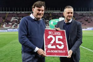 Reggina-Brescia premiazione e accoglienza Belardi
