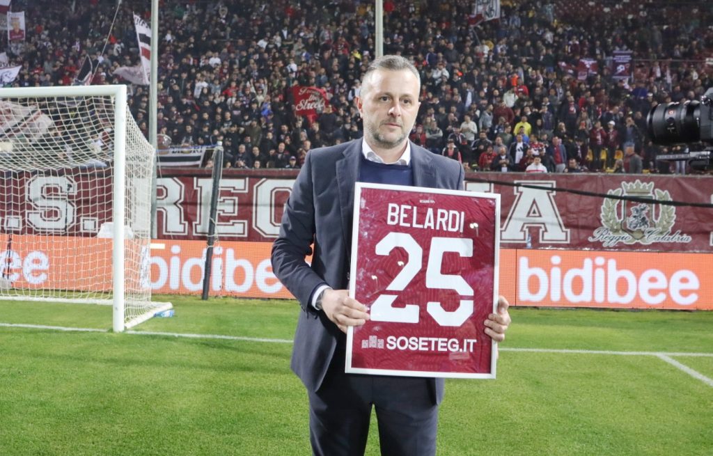 Reggina-Brescia premiazione e accoglienza Belardi