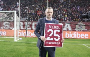 Reggina-Brescia premiazione e accoglienza Belardi