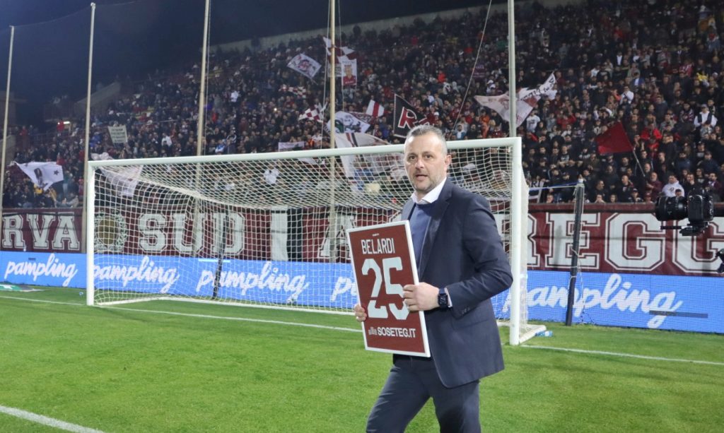 Reggina-Brescia premiazione e accoglienza Belardi