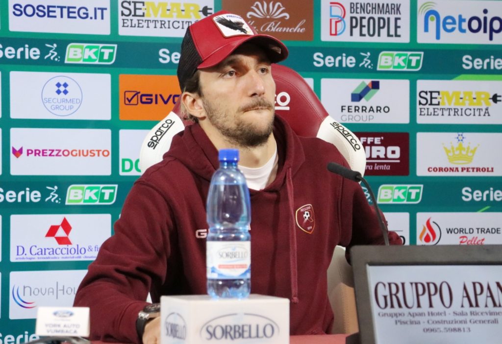 Di Chiara in conferenza stampa dopo Reggina-Venezia