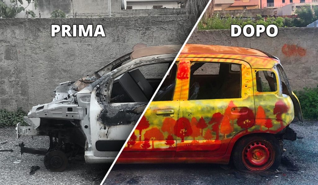 auto incendiata centro noi ragazzi di oggi