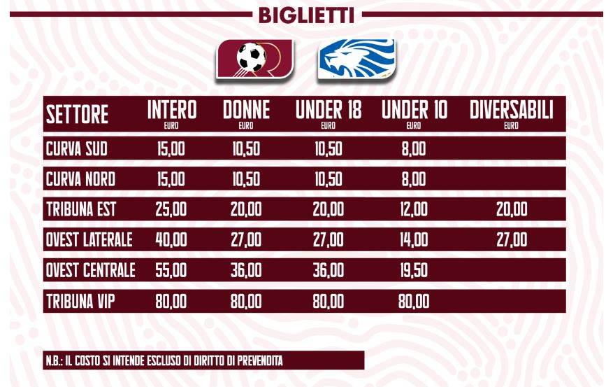 reggina brescia prezzi biglietti