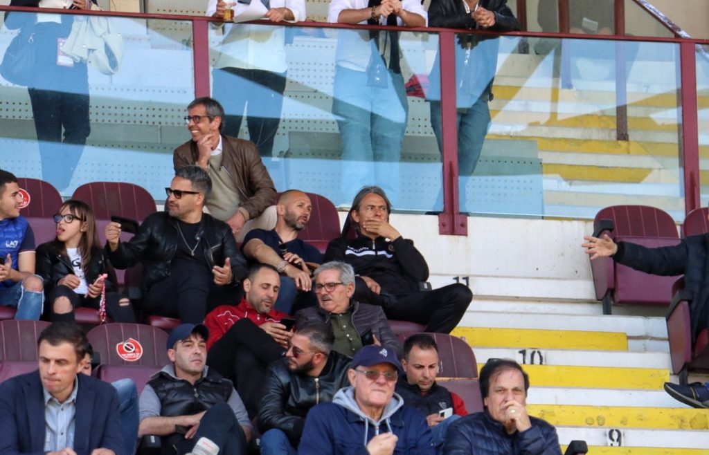Reggina-Como prepartita Inzaghi in tribuna