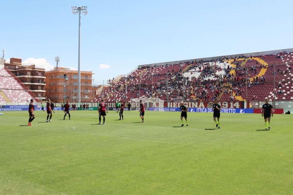 Reggina-Como prepartita riscaldamento