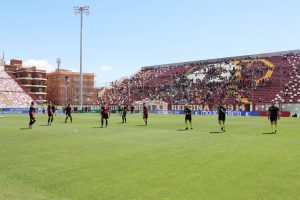 Reggina-Como prepartita riscaldamento