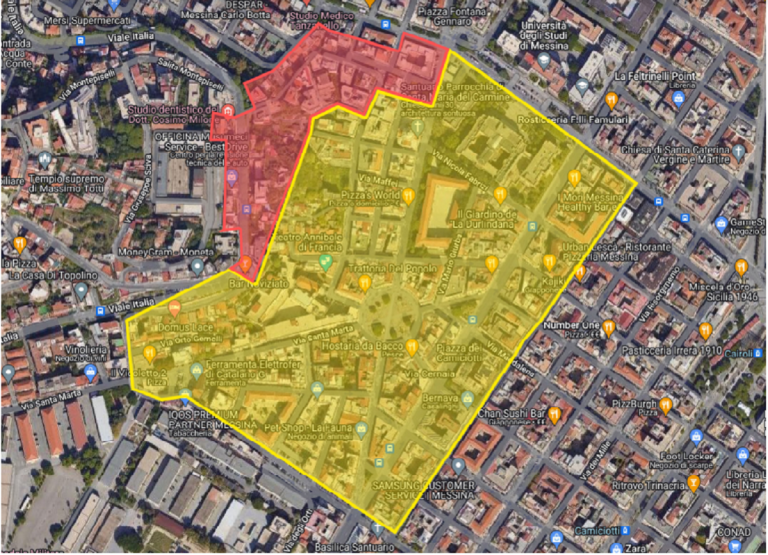 Messina zona rossa e gialla