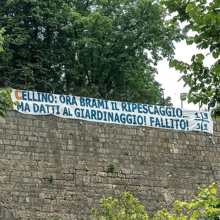 Striscione contro Cellino