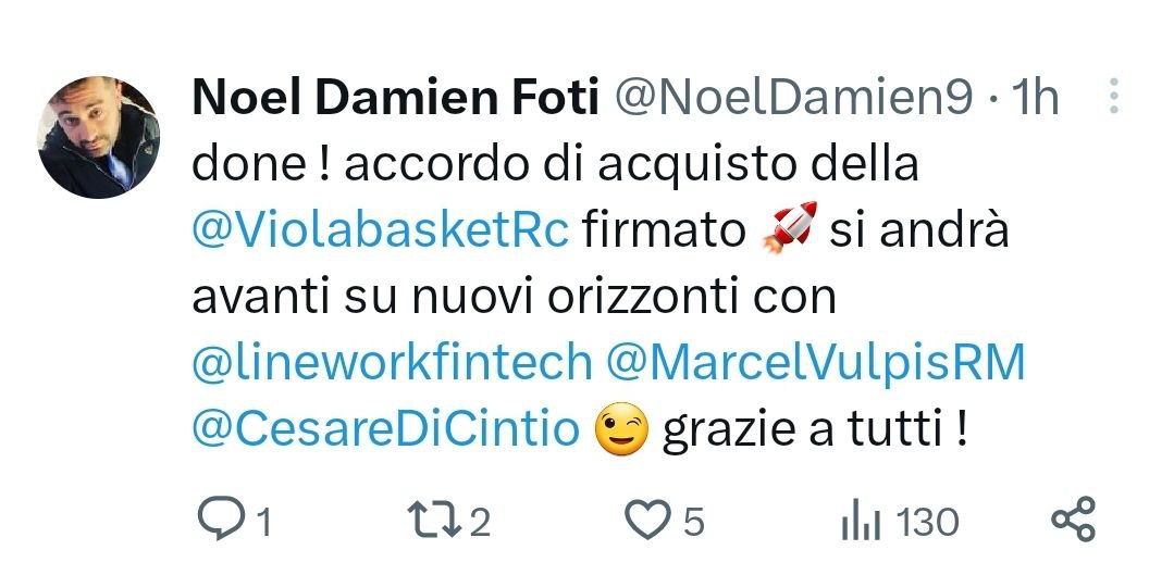 Tweet Noel Damien Foti