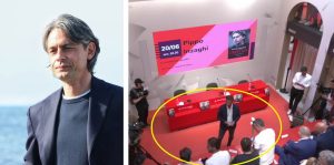 inzaghi e rappresentanza reggina al suo libro