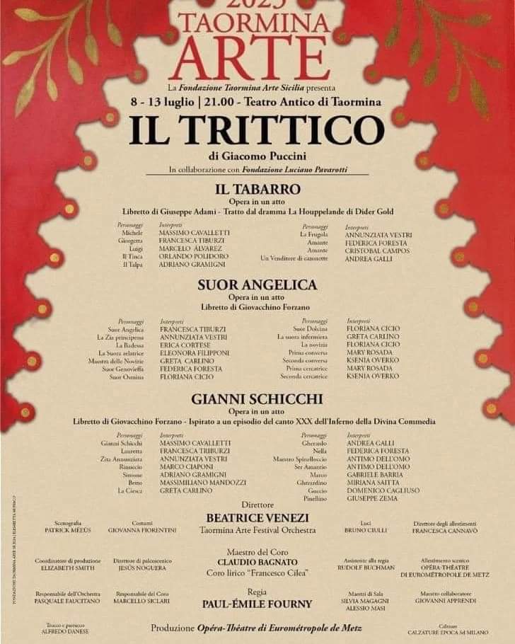 Teatro antico di Taormina Trittico di Puccini
