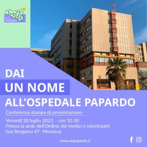 dai un nome, locandina ospedale papardo