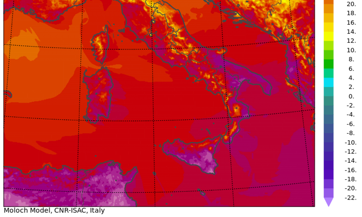 meteo sud italia temperature 26 luglio 2023
