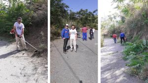 strada ripulita dalle erbacce