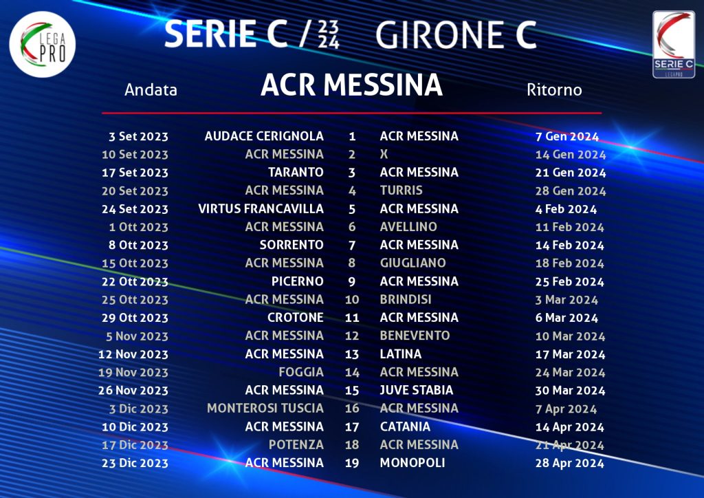 Calendario ACR MESSINA
