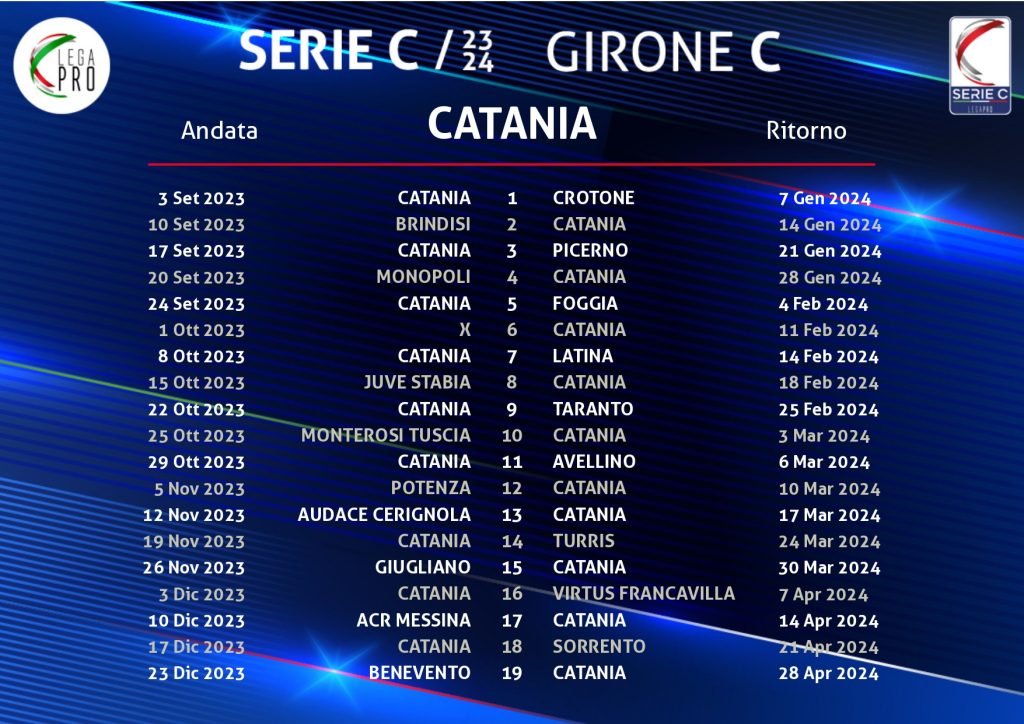 Calendario CATANIA