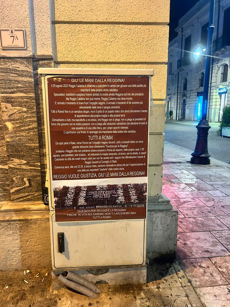 Comunicato Curva Sud per le vie della città
