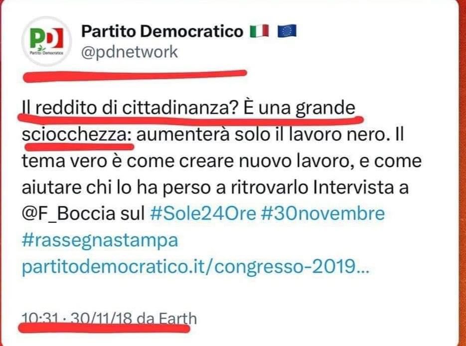 Pd contro Reddito 2018