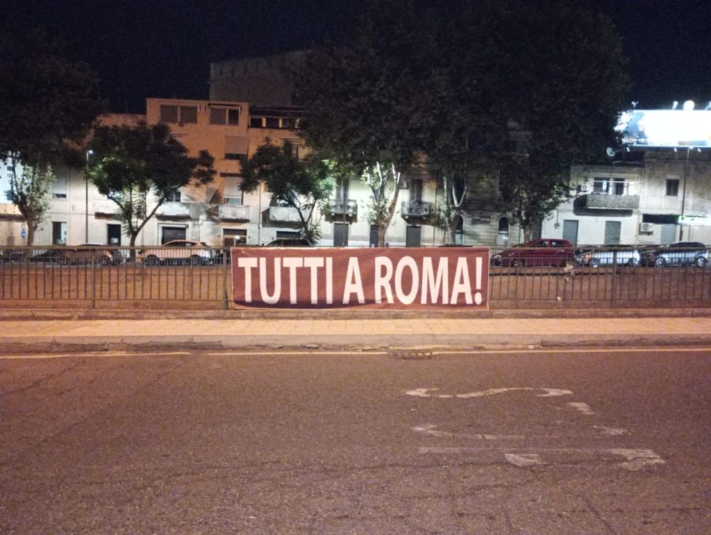 Striscione ultras Reggina in vista del Consigli di Stato