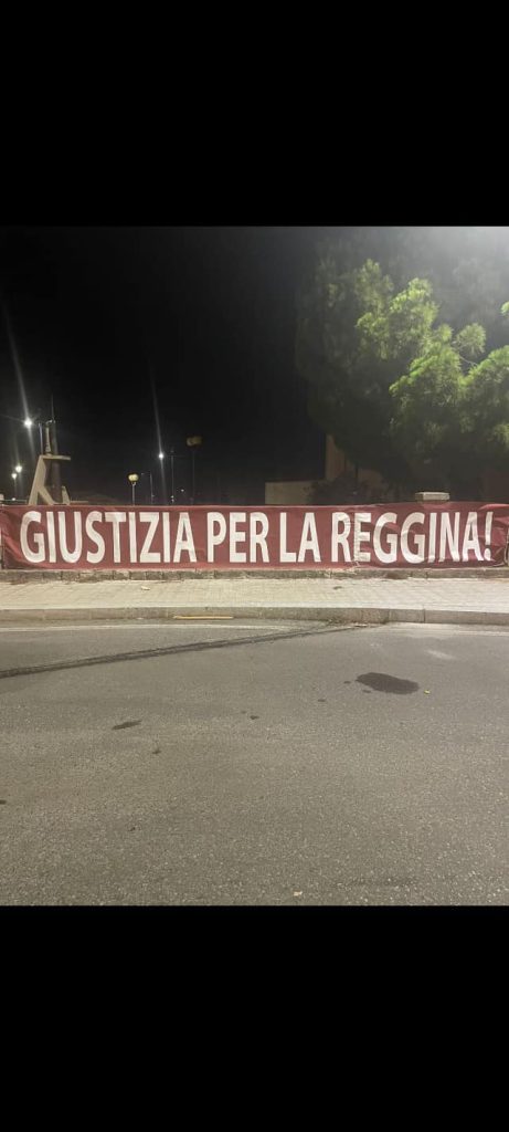 Striscione ultras Reggina in vista del Consigli di Stato
