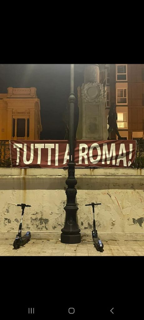 Striscione ultras Reggina in vista del Consigli di Stato