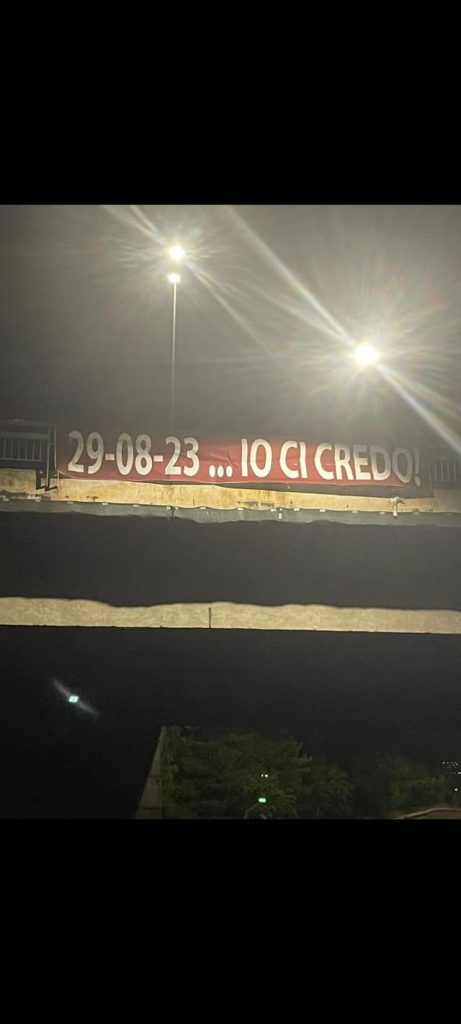 Striscione ultras Reggina in vista del Consigli di Stato
