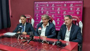 Reggina conferenza presentazione Fenice di Pellegrino Bonanno e mister Trocini