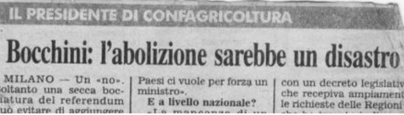 bocchini abolizione disastro