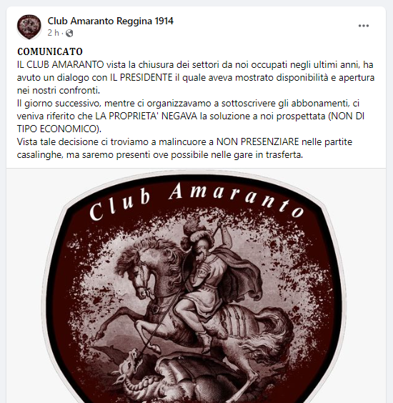club amaranto reggina 1914