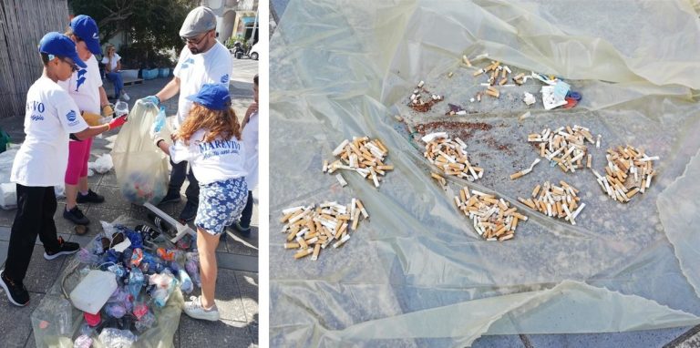Alunni Isole Eolie raccolgono rifiuti e mozziconi sigaretta