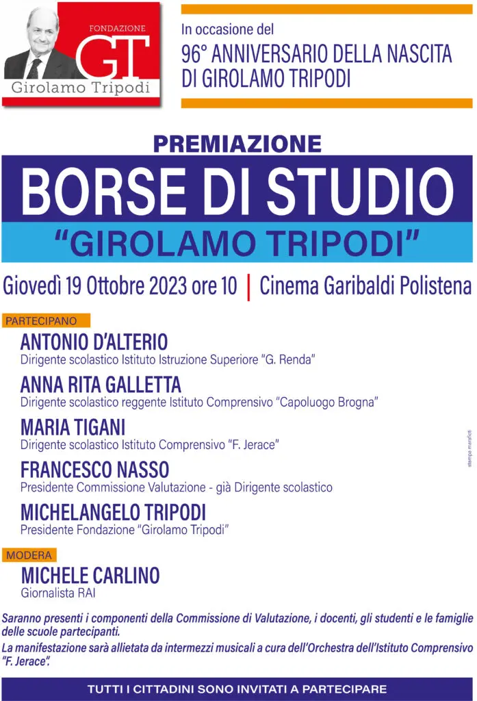 Manifesto borse studio POLISTENA 2023