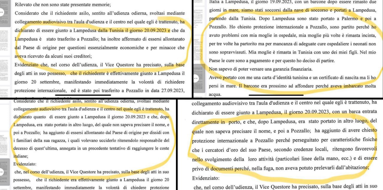 Motivazioni tribunale catania migranti