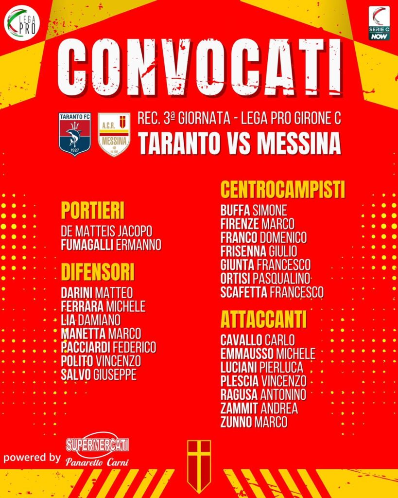 convocati modica taranto messina