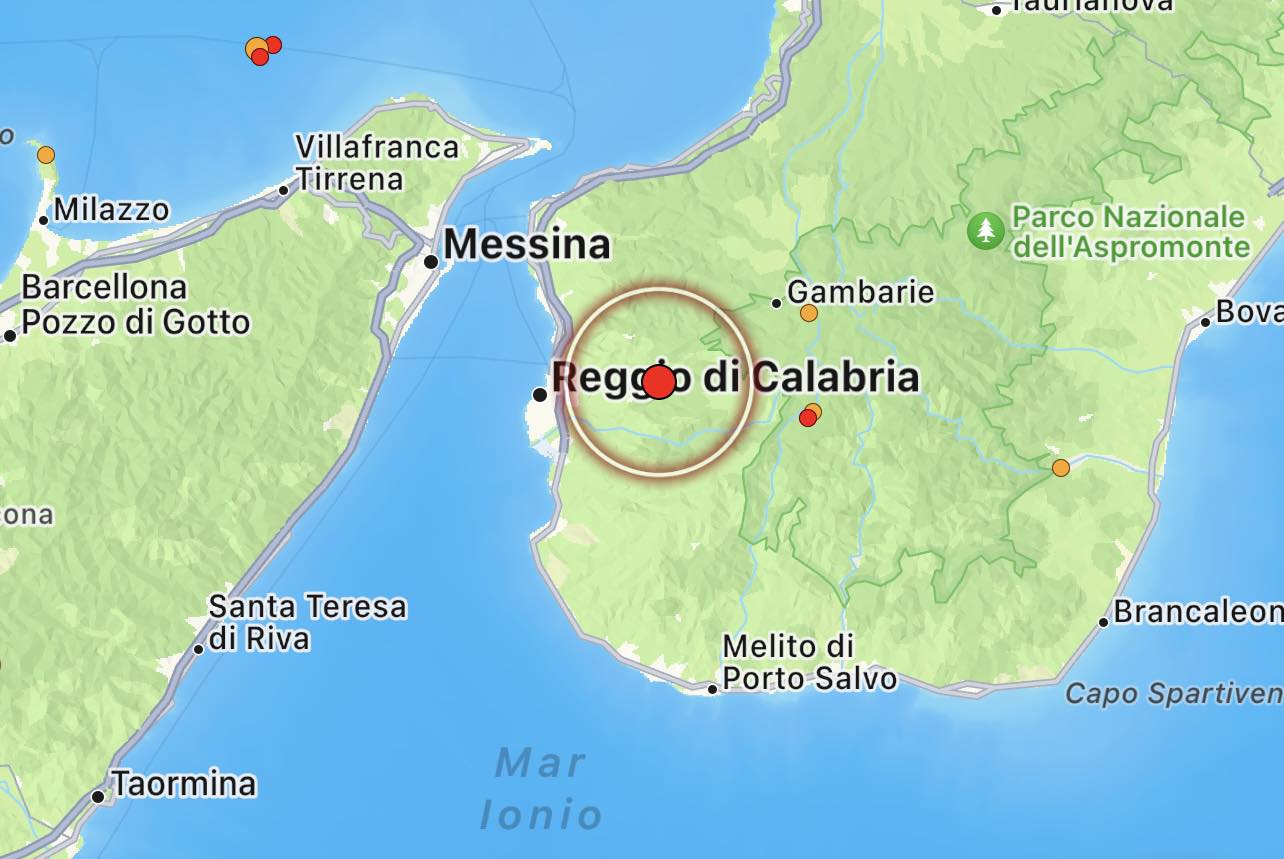 terremoto reggio calabria pochi minuti fa