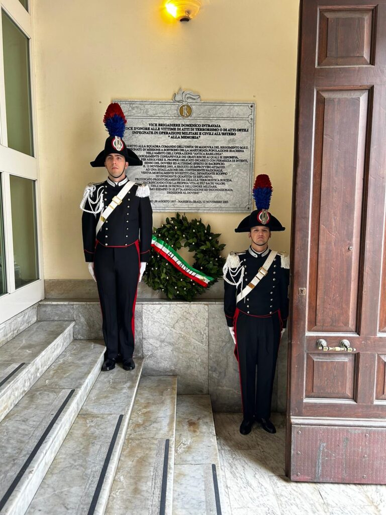 L’ARMA DEI CARABINIERI RICORDA A PALMI IL VICE BRIGADIERE DOMENICO INTRAVAIA