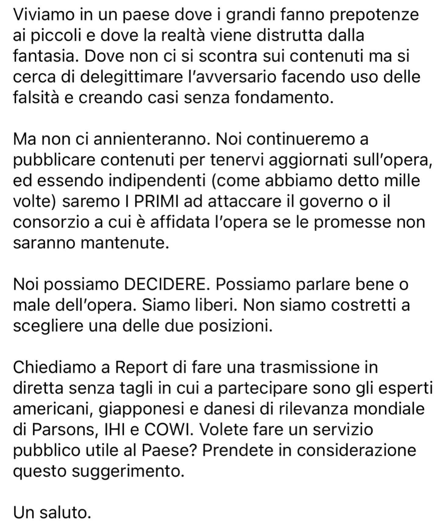 ponte sullo pagina stretto chiusa dopo servizio report