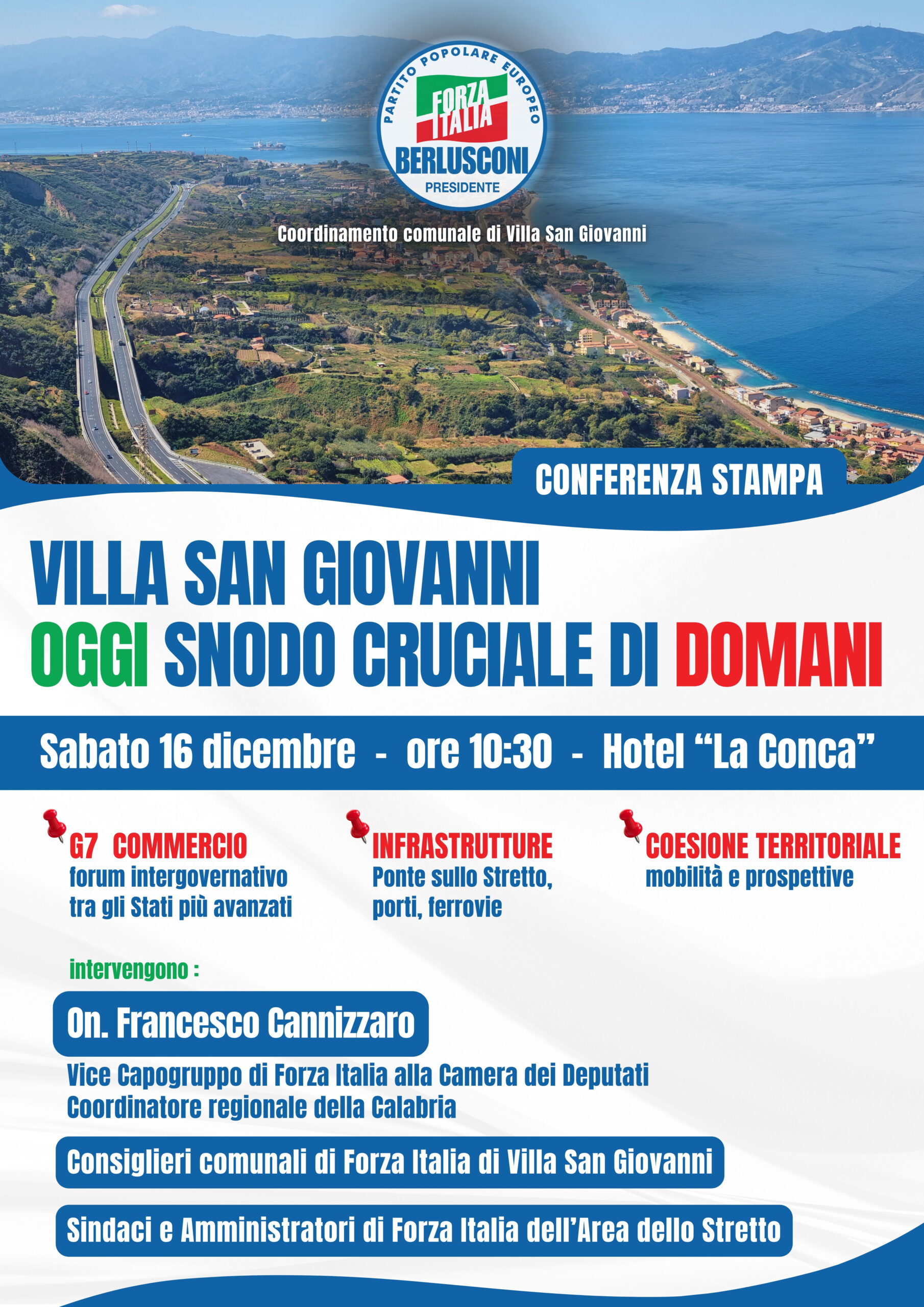 Locandina conferenza FI Villa San Giovanni 16 dicembre