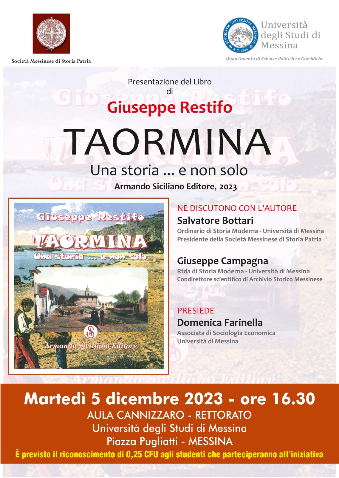 Messina, all’Università iniziativa sulla storia di Taormina Messina, all’Università iniziativa sulla storia di Taormina