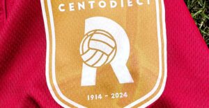Compleanno Reggina patch celebrativa Fenice Amaranto