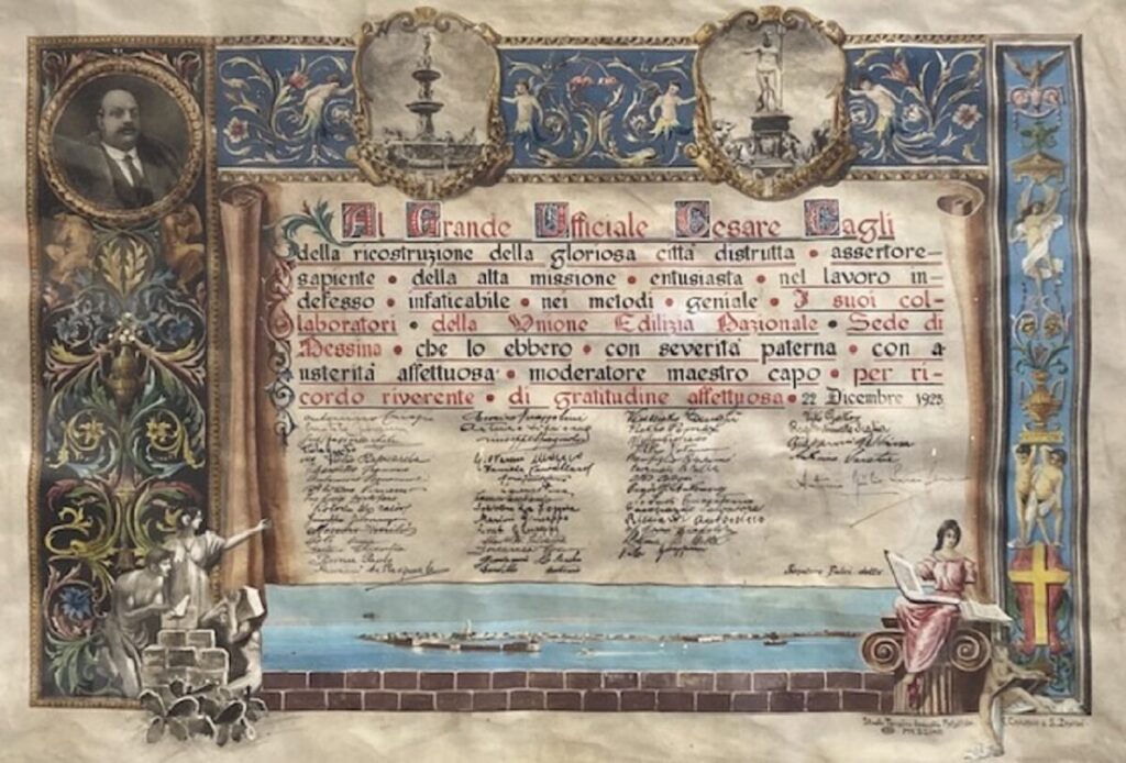 pergamena ricostruzione terremoto messina